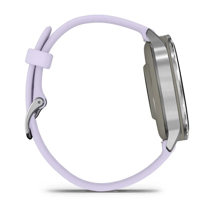 Garmin Venu 4 41mm Plata con correa de silicona lavanda