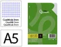 Liderpapel Recambio A5 100 Hojas Cuadro 3mm con Margen 6 Taladros
