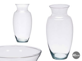 GIFTDECOR Jarrón de Cristal Cuello Ancho Transparente