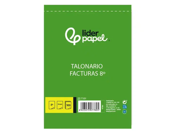 Liderpapel Talonario de facturas octavo sin IVA de 101 unidades Liderpapel Talonario de facturas octavo sin IVA de 101 unidades