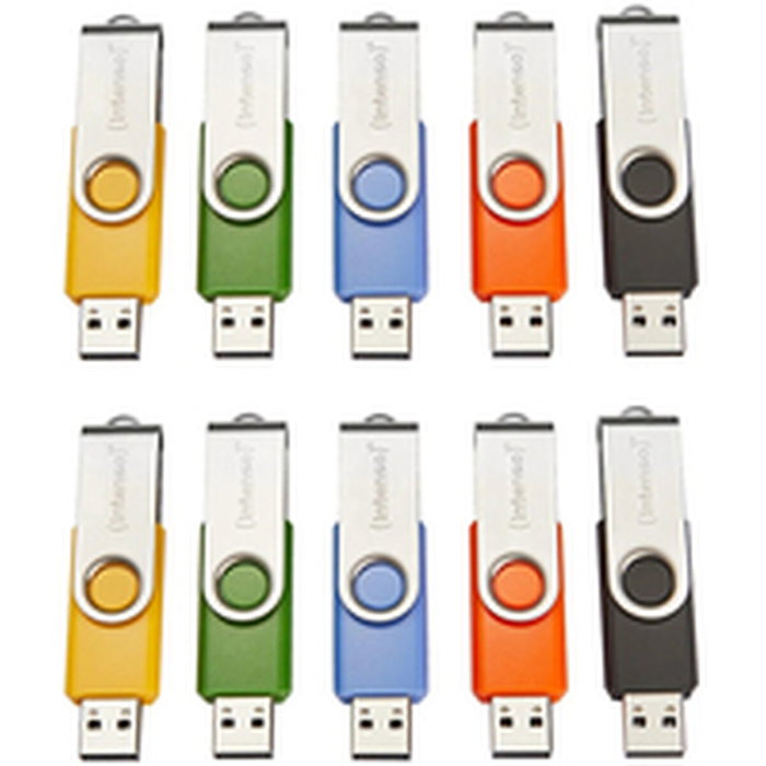 Intenso Memoria USB Basic Line 4 GB, Pack de 10 unidades, Colores Surtidos Intenso Memoria USB Basic Line 4 GB, Pack de 10 unidades, Colores Surtidos