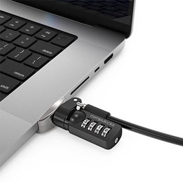 Compulocks MBPR16LDG02CL - Adaptador de bloqueo con cable de combinación para MacBook Pro 16" M1, M2, M3 y M4, antirrobo, Negro/Plata