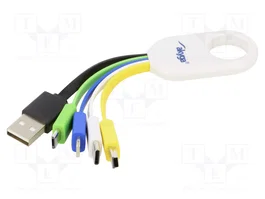 Akyga Adaptador tipo llavero 5 en 1 AK-AD-51 con USB A, USB Type C, Micro USB B, Mini USB B y Thunderbolt
