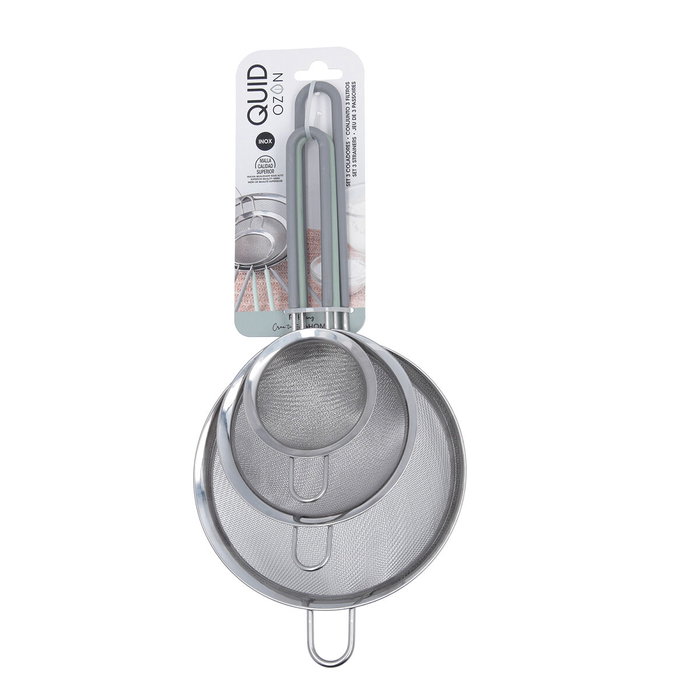 Quid Set de 3 Coladores OZON Verde, 8-12-16 cm