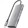 AISENS USB-C Dock 6 en 1, USB-C a HDMI 4K@60Hz, 1xUSB-A 10Gbps, 2xUSB-C 10Gbps, SD, MicroSD, Gris