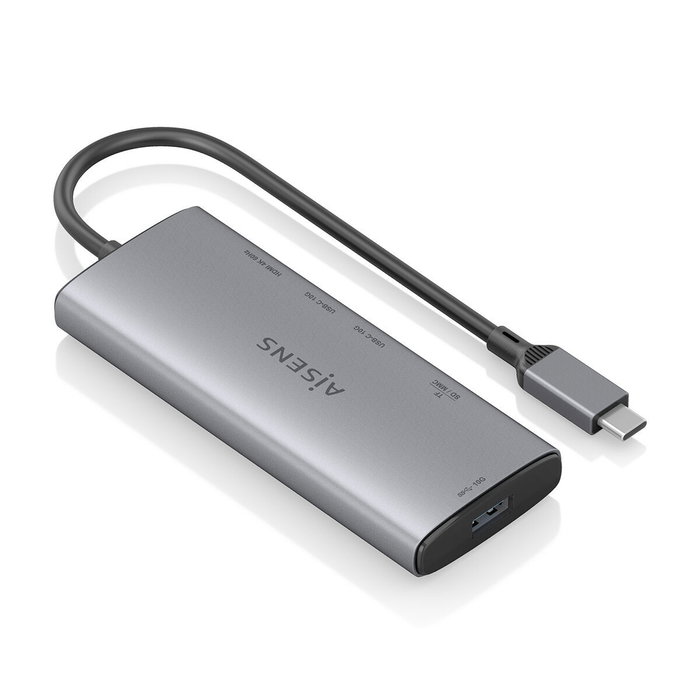 AISENS USB-C Dock 6 en 1 con HDMI 4K, USB-A y USB-C 10G, Gris