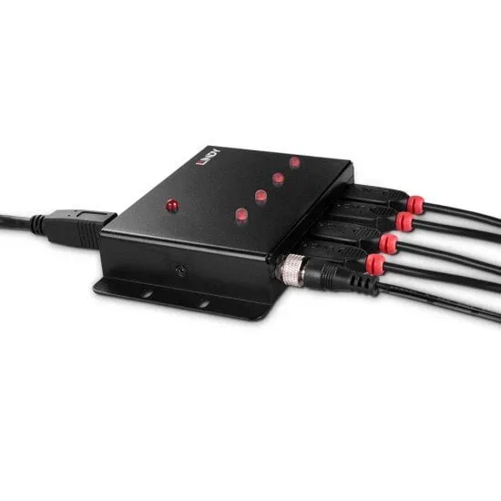 LINDY Hub USB 3.2 Gen 1 de 4 Puertos, Interfaz Type-B, Negro