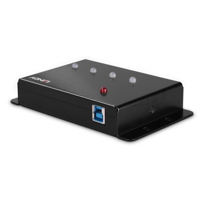 LINDY Hub USB 3.2 Gen 1 de 4 Puertos, Interfaz Type-B, Negro