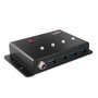 LINDY Hub USB 3.2 Gen 1 (5 Gbit/s) con 4 Puertos Tipo-A, Modelo 43374, Interfaz Host USB-B, Carcasa de Metal, Negro
