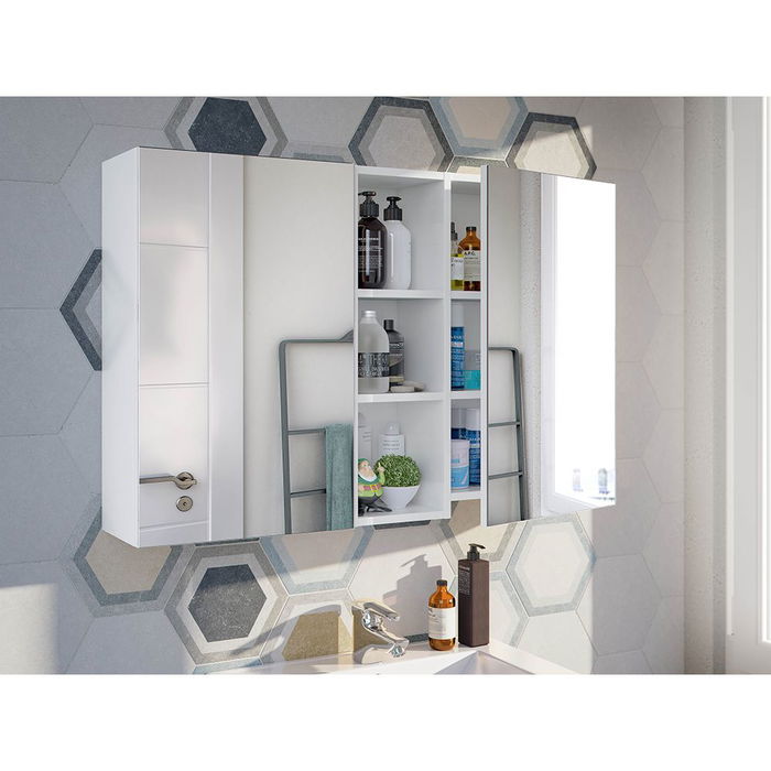 Forés/Arkit Módulo Camerino Espejo Baño Blanco Brillo Colgar Pared 40x65x21 cm (305081bo)