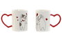 DKD Home Decor Mug Scandi Rojo Blanco 8 x 9.5 x 24 cm Set de 2