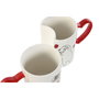 DKD Home Decor Set de 2 Tazas de Porcelana Gatos Love Rojo y Blanco