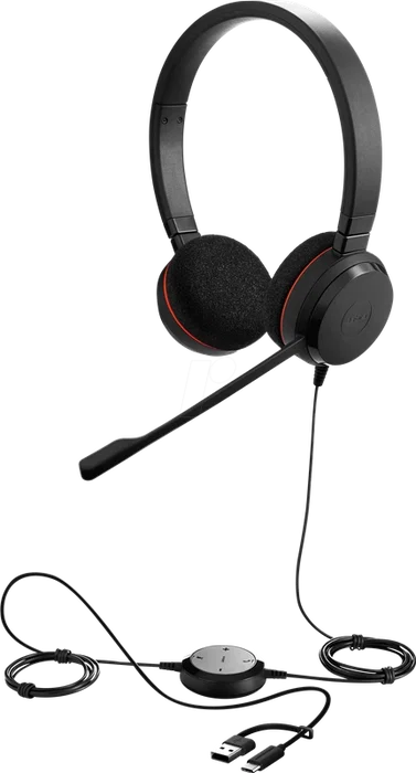 Jabra Evolve 20 MS Stereo USB Type-C / USB Type-A Negro
