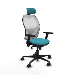 PIQUERAS Y CRESPO Silla de oficina Jorquera Turquesa y Blanco