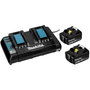 Makita Energy Kit 197629-2 con 2 Baterías BL1850B de 5.0 Ah y Cargador Dual DC18RD