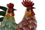 DKD Home Decor Figura de Metal Gallo y Gallina Set de 2 Piezas Multicolor