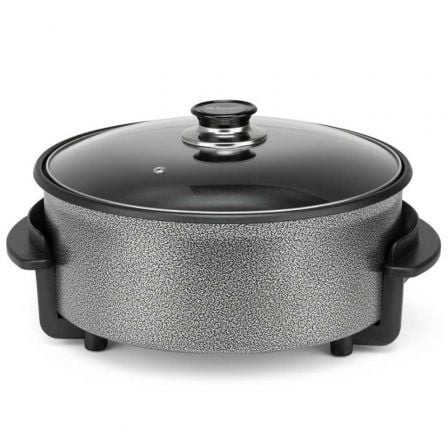 Orbegozo Olla Eléctrica PZ 3090, 1500W, Capacidad 5L, Antiadherente, Tapa Cristal para Cocinar Fácil y Sano