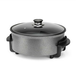 Orbegozo PZ 3090 Sartén Eléctrica de 1500W, 5L (30 cm diámetro) con Superficie Antiadherente, Tapa de Cristal y Termostato Regulable