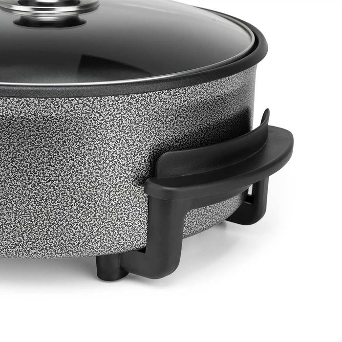 Orbegozo PZ 3090 Sartén Eléctrica de 1500W, 5L (30 cm diámetro) con Superficie Antiadherente, Tapa de Cristal y Termostato Regulable