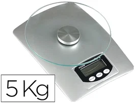Q-connect Báscula Electrónica de Precision Pesa Cartas, 5000 g Capacidad, Resolución 2 g, Pantalla LCD, Plataforma Cristal Templado
