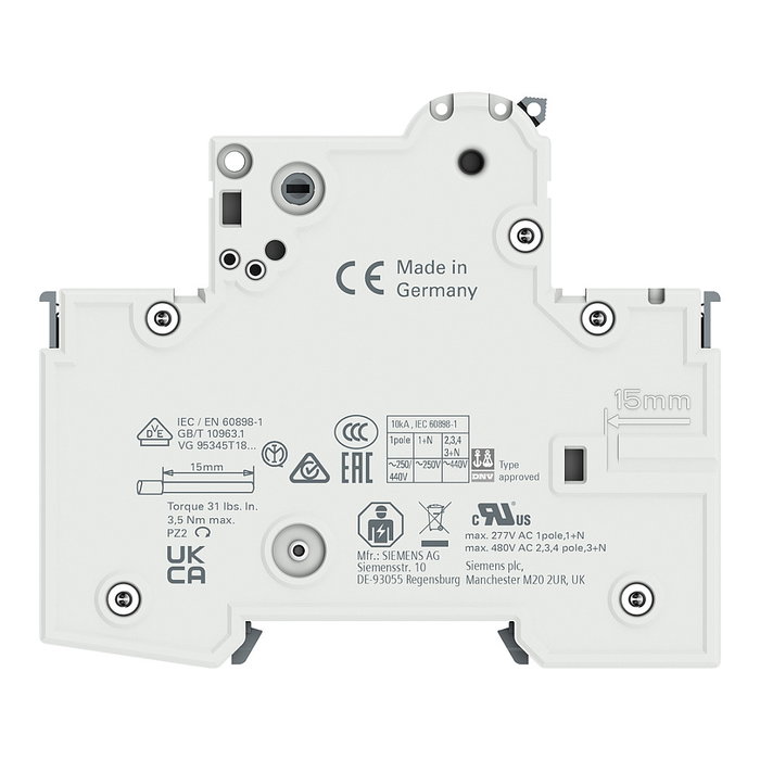 Siemens 5SY41166 Disyuntor en miniatura Tipo B 16A 1P