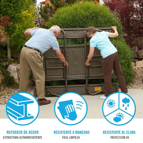 Color Baby Mesa de Picnic Plegable Marrón 183x145x74 cm