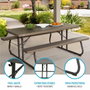 Color Baby Mesa de Picnic plegable marrón 183X145X74 cm
