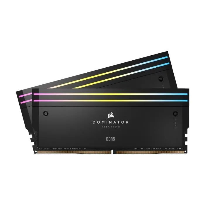 Memoria RAM - CORSAIR - Dominator Titanium RGB DDR5 - 64GB 2x32GB DIMM - 6000MT/s - Intel XMP 3.0 - 1.40V - Negro (CMP64GX5M2B6000C3