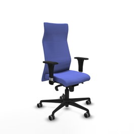PIQUERAS Y CRESPO Sillón Albacete con mecanismo Sincro, Tela Azul claro