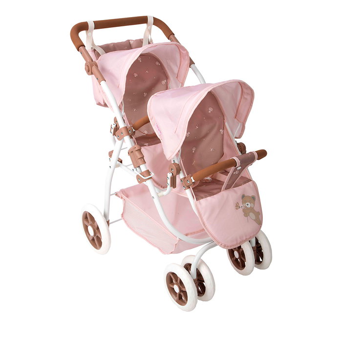 Muñecas Arias Coche Muñeca Gemelar Bear con Bolso Rosa y Marrón