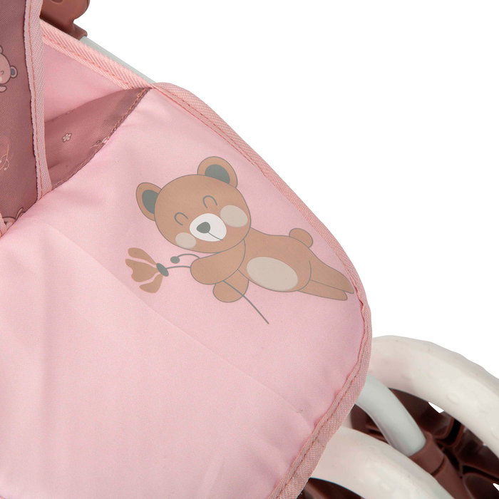 Muñecas Arias Coche Muñeca Gemelar Bear con Bolso Rosa y Marrón