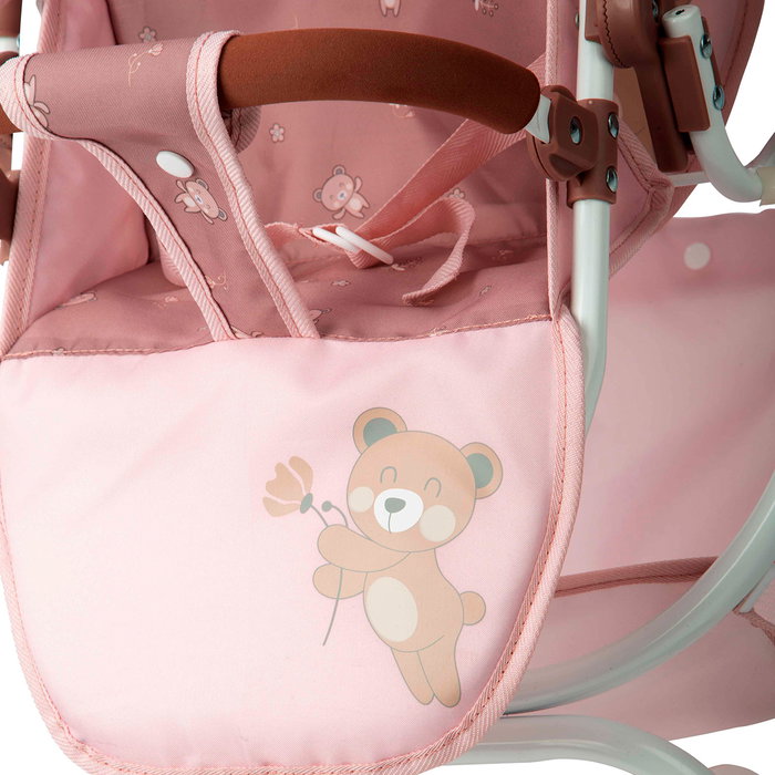 Muñecas Arias Coche Muñeca Gemelar Bear con Bolso Rosa y Marrón