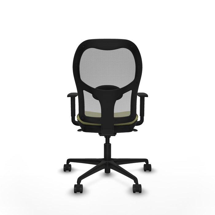 Silla de oficina Jorquera con mecanismo Sincro tapizada con Tela color Verde oliva y malla color Gris. Equipada con lumbar 1D, Brazos 1D y Ruedas 65mm nailon Silla de oficina Jorquera con mecanismo Sincro tapizada con Tela color Verde oliva y malla color Gris. Equipada con lumbar 1D, Brazos 1D y Ruedas 65mm nailon