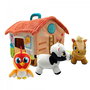 Bandai Zenon Musical - Mi Primera Granja de Peluche Musical con Sonidos, 3 Mini Peluches y Asa para Transportar, Juguetes para Bebé