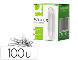 Q-connect Clips de acero galvanizado de 32 mm, caja de 100 unidades
