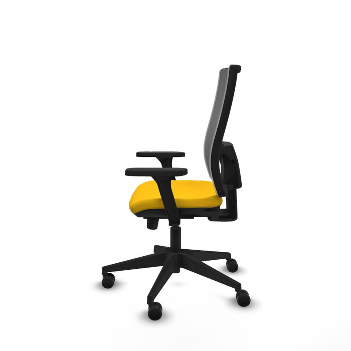 PIQUERAS Y CRESPO Silla de oficina Horna con mecanismo Sincro/Traslack, Amarillo y Gris
