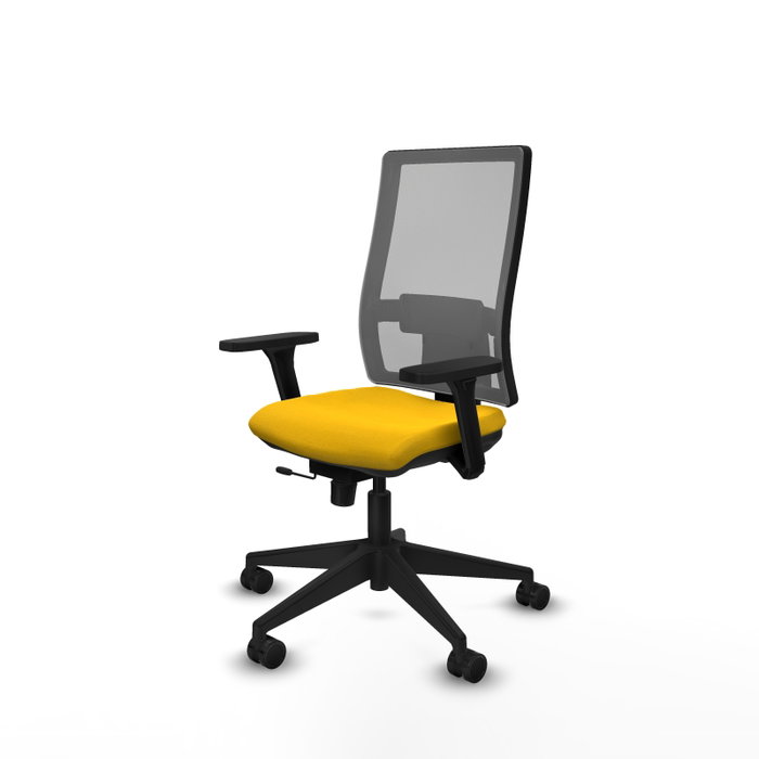 PIQUERAS Y CRESPO Silla de oficina Horna con mecanismo Sincro/Traslack, Amarillo y Gris