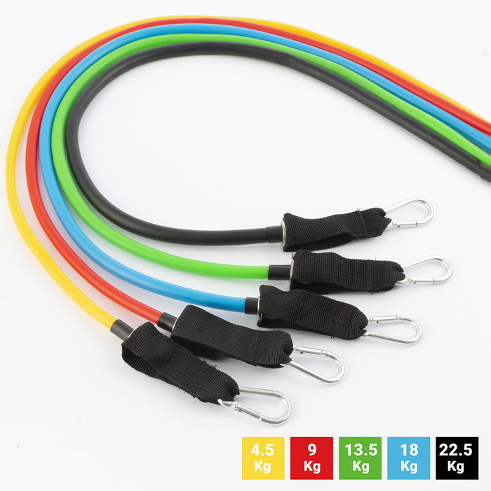 Pack Set de Bandas de Resistencia con Accesorios y Guía de Ejercicios y Máquina de Abdominales Plegable con Guía de Ejercicios I