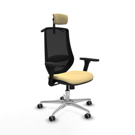 PIQUERAS Y CRESPO Silla de oficina Mardos con mecanismo Sincro Crema y Negro