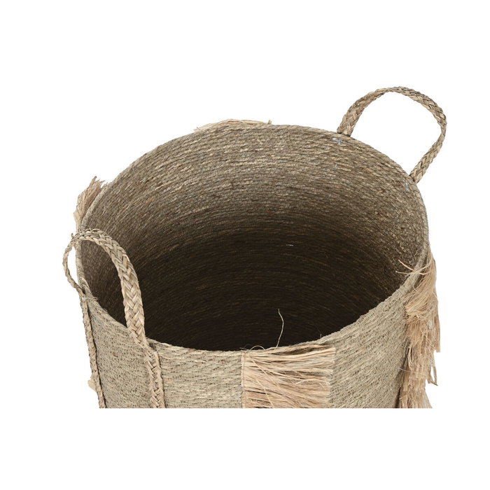 DKD Home Decor Set de 2 Cestas de Seagrass Natural 42x42x58 cm