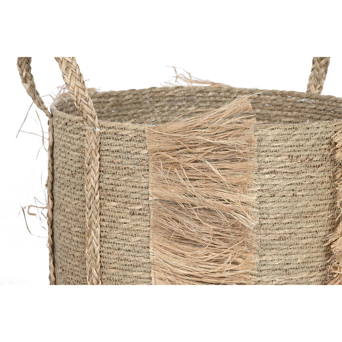 DKD Home Decor Set de 2 Cestas de Seagrass Natural 42x42x58 cm