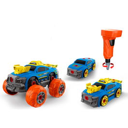 Tachan Coche Construcción 3 en 1 Monster Truck Carreras Descapotable con Accesorios Destornillador Manual Eléctrico +3 Años