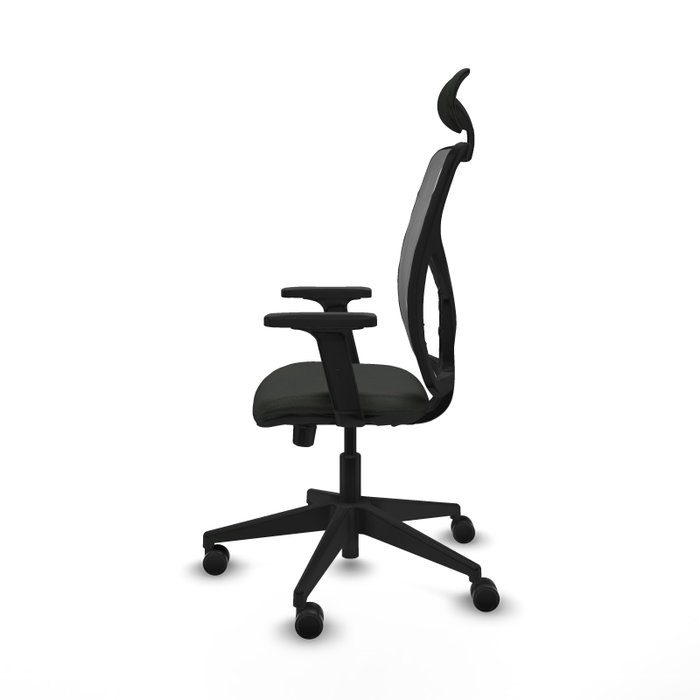 PIQUERAS Y CRESPO Silla de oficina Motilla con mecanismo Sincro/Traslack, Negro/Gris