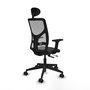 PIQUERAS Y CRESPO Silla de oficina Motilla con mecanismo Sincro/Traslack, Negro/Gris