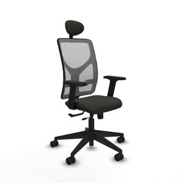 PIQUERAS Y CRESPO Silla de oficina Motilla con mecanismo Sincro/Traslack, Negro/Gris