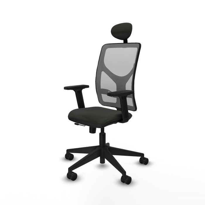 PIQUERAS Y CRESPO Silla de oficina Motilla con mecanismo Sincro/Traslack, Negro/Gris