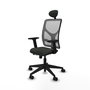 PIQUERAS Y CRESPO Silla de oficina Motilla con mecanismo Sincro/Traslack, Negro/Gris