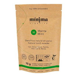 MINIMA ORGANICS Dentifrico En Polvo Menta 70G Alternativa Sostenible Y Natural