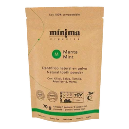 MINIMA ORGANICS Dentifrico En Polvo Menta 70G Alternativa Sostenible Y Natural