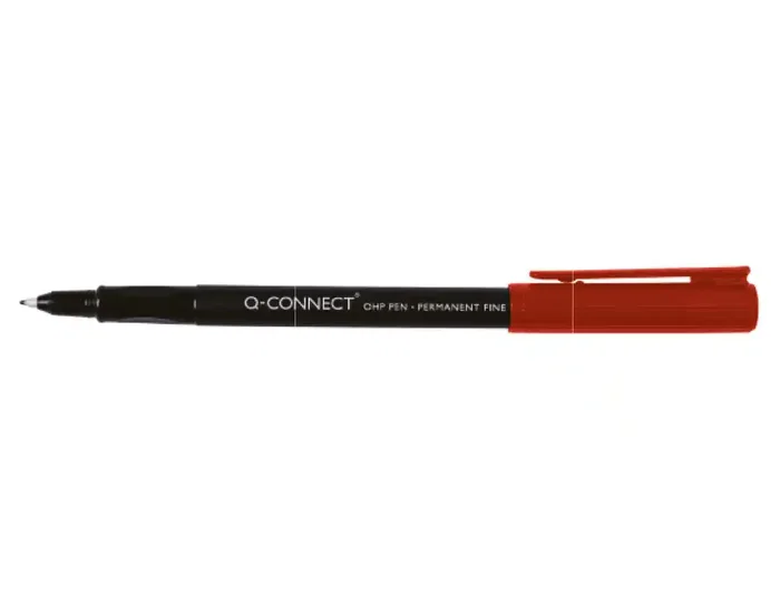 Q-connect Rotulador Punta Fibra Super Fina Redonda 0.5 mm Permanente Color Rojo